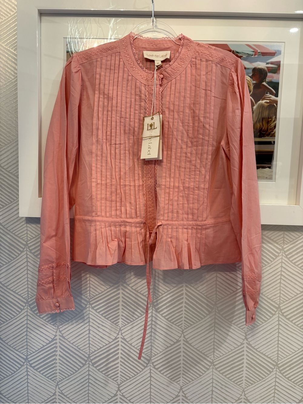 Love the Label Pink Pintuck Peplum Blouse